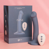 Dildo com Ventosa e Vibrador Recarregável Go Vibe Nina - Azul